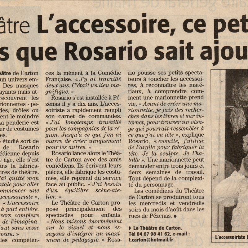 Rosario Alarcon - article de presse
