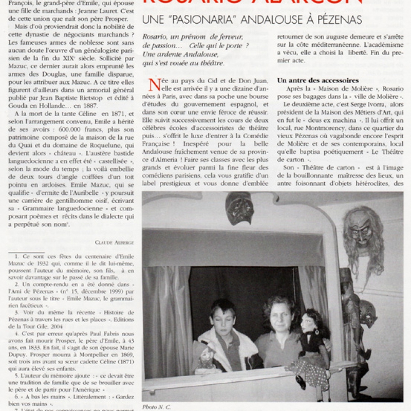Rosario Alarcon - article de presse
